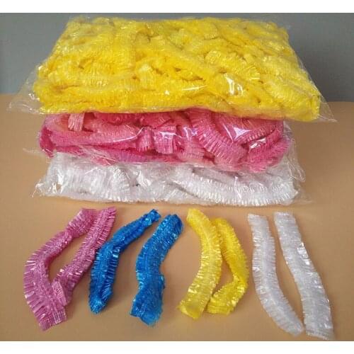 Yooap Disposable (100pcs) bathing cap adult waterproof plastic cap thickening hair cap beauty salon hotel home bathing cap set