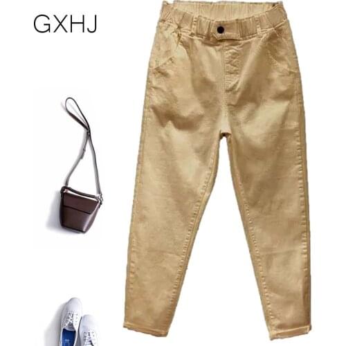 Women Casual Elastic High Waist 2021 New Fashion Pants Pleated Pant Trousers Femme Harem Pants For Women Streetwear LHJ148