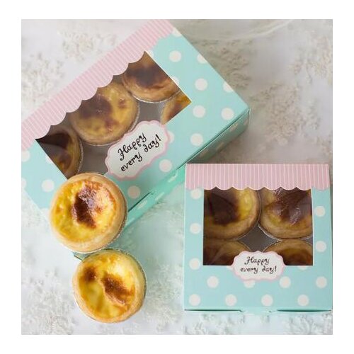 10pcs Kraft box Paper cake pvc window craft Jewelry box, packing cardboard box,blue wedding favors gift cookie box for candy