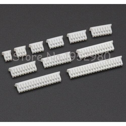 100PCS 1.25mm Pitch Connector Housing 1.27mm JST Plastic Housing 2/3/4/5/6/7/8/9/10/11/12P