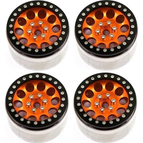 4Pcs Metal 2.2 Beadlock 10-Spoke Wheel Hub Rim for 1/10 RC Crawler Car Axial SCX10 RR10 Wraith 90048 Traxxas TRX4