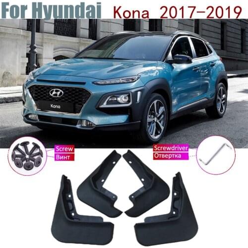 4 PCS Front Rear Fender Mud Guard Flap Splash Flaps Mudguards Accessories Car Mudflaps For Hyundai Kona Kauai 2019 2018 2017