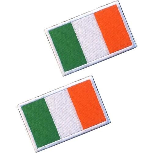 5pcs/lot Embroidery Patch Ireland National Flag Military Tactical Armband Fabric Sticker Sewing Applique For Clothing Cap Bag