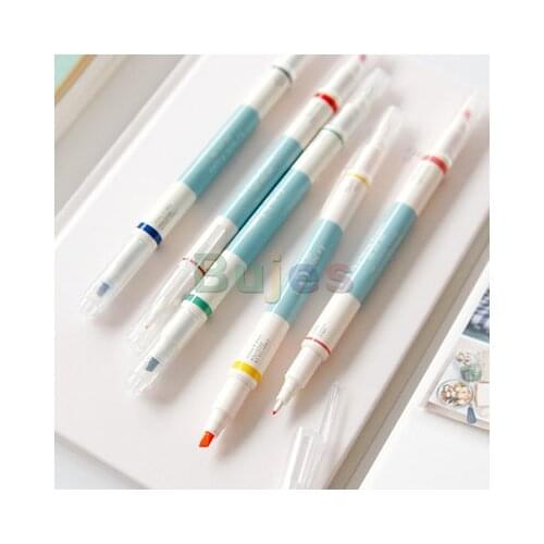 5pcs/lot Iconic College Feng Shui Color Pen, Double Headed Water Pen, Learning Marker, Color Pen Set, Neutral Pen,Graffiti Pen