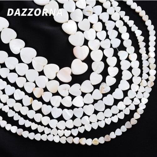 6/8/10mm Natural Heart Shape Mother Of Pearl Shell Beads Charm Loose Spacer Beads For Jewelry Making DIY Bracelet Accessories