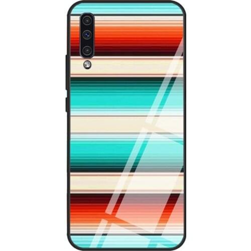Western Boho Stripes Sunset Case For Samsung A72 A71 A51 A31 A40 A50 A70 A20e A21S A12 A32 A52 Tempered Glass Cover