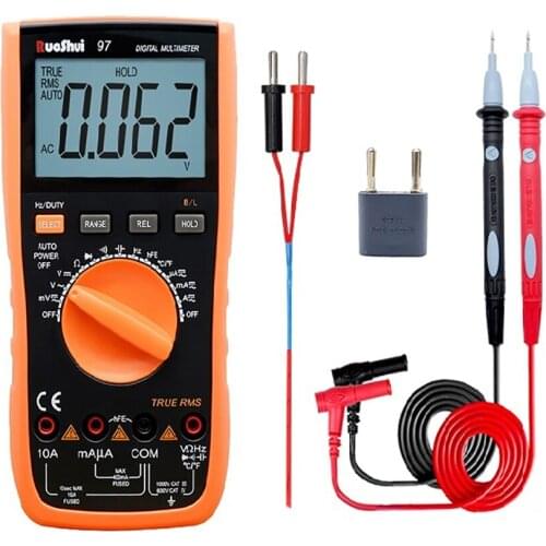 97 Digital Multimeter Auto Range True RMS Max Display 3999 Counts LCR Anti-burnout Ammeter Handheld Large Screen LCD Multimetro