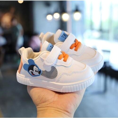 Childrens sports shoes autumn new boys Mickey Mouse shoes girls anti-skid white shoes boys parent-child casual shoes toddler