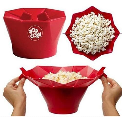 DIY Popcorn Maker Artifact Microwave Popcorn Homemade Bowl Silicone Popcorn Bucket Fondant Cake Mold Kitchen Baking Tool