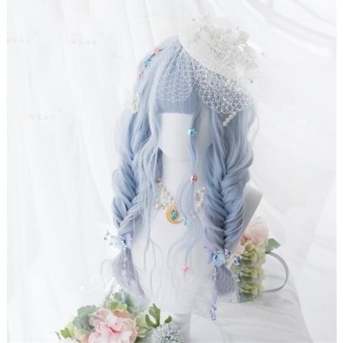 CosplayMix Lolita 65CM Women Long Curly Ombre Halloween Christmas Party Harajuku Bangs Lolita Anime Cosplay Synthetic Wig