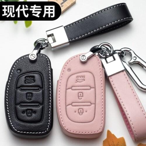 Leather key Case Hyundai Leading Key Case ix25 Name Picture ix35 Long Dynamic Festa Elantra Rena Tucson Car Cover key chains