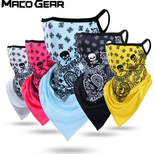 Summer Breathable Mesh Skull Hunting Cycling Bandana Sport Half Face Cover Mask Running Hiking Skiing Triangle Neck Warmer Scarf
