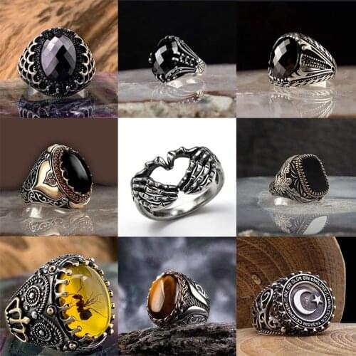 LJLGLY Silver Rings For Men