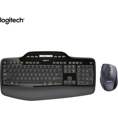 Logitech MK710 Keyboard Mouse Combs Set 2.4GHz Wireless Ergonomic Optical Mice LCD Control Panel for PC Gameing and Working