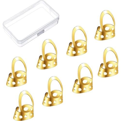 8 Pack Adjustable Finger Picks Plectrum with Plastic Case for Banjio Classical Acoustic Guitar Electric Guitar Accessories Parts