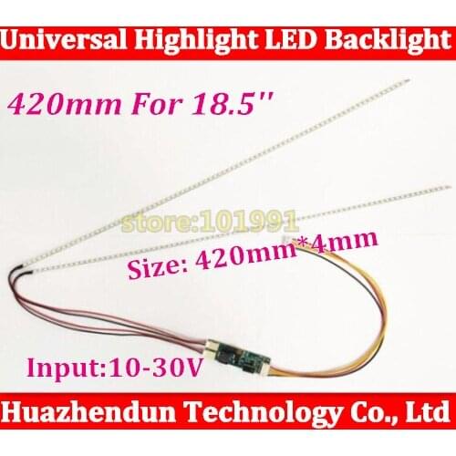 50pcs/lot 420mm Adjustable brightness led backlight strip kit,Update 18.5inch wide monitor LCD ccfl panel to LED backlight