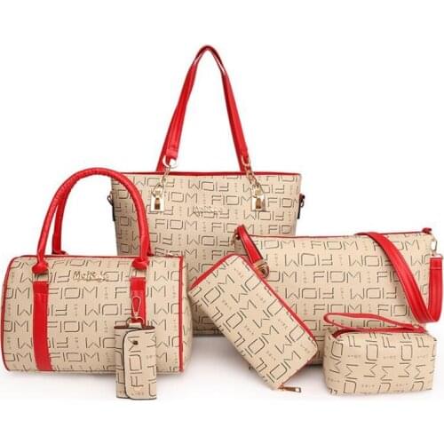 2021 PU Leather Set Women Bags Ladies Designer Luxury Handbags 6 Pieces Women Shoulder Bag Messenger Handbag Purse Totes Bags