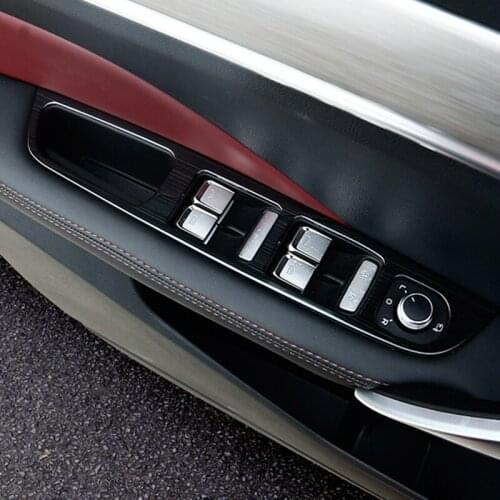 For Geely SX11 Coolray 2018-20 Interior Windows Control Cover stickers Stainless steel Decoration Trim 4pcs