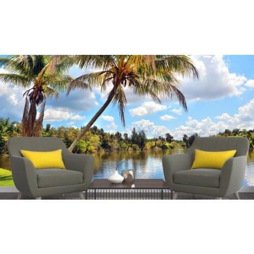 Customize wall paper for bedroom wallpaper tv Lake scenery modern wall papers home decor 3d