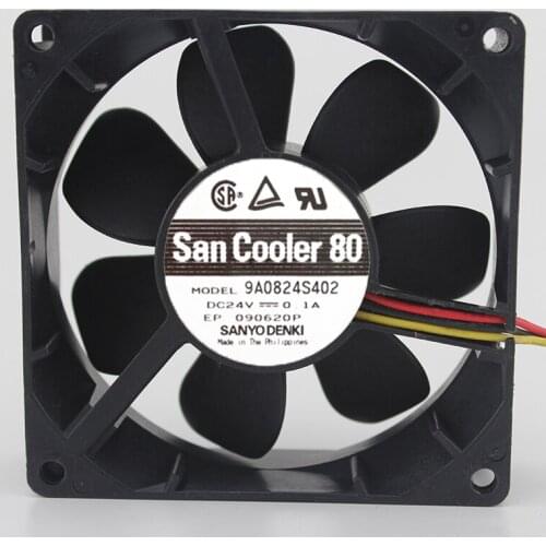 Brand new original 8025 8CM inverter axial fan 24V 0.1A 9A0824S402 double ball
