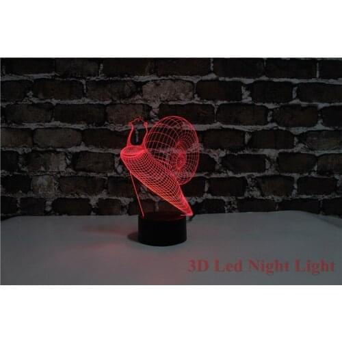 New Style Holiday Gift 3D Deco Lighting with 7colors and Changeable Creative induction saving Kid Room Deco Night Light