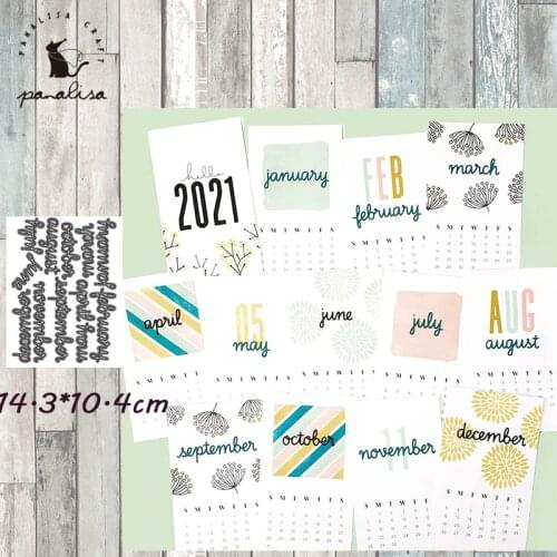 Panalisacraft New 2021 calendar Metal Cutting Dies Stencils DIY Scrapbooking/photo album Decorative Embossing DIY Paper Cards