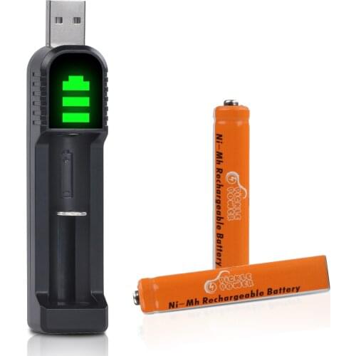 Pickle Power 2PCS Rechargeable AAAA Batteries and LED Display Charger for Surface Pen Active Stylus Battery