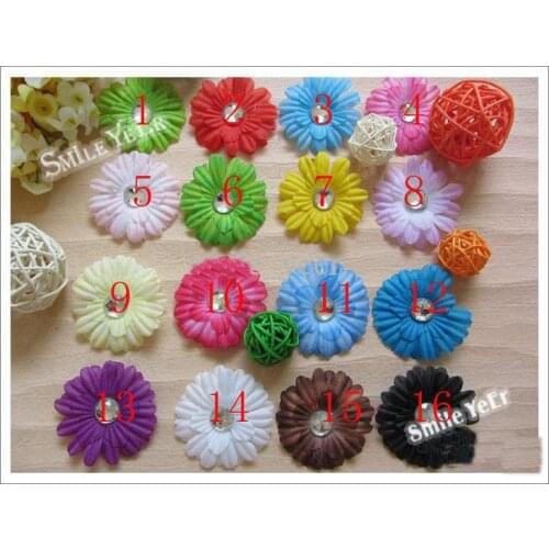 Drop shipping 400 pcs 2inch Gerbera Flower head Gerbera Daisys girl hair accessories clip baby hair bows hair DFG45