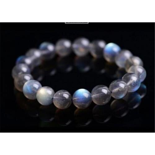 11mm Natural Labradorite Rainbow Light Gems Stone Crystal Round Bead Stretch Bracelet