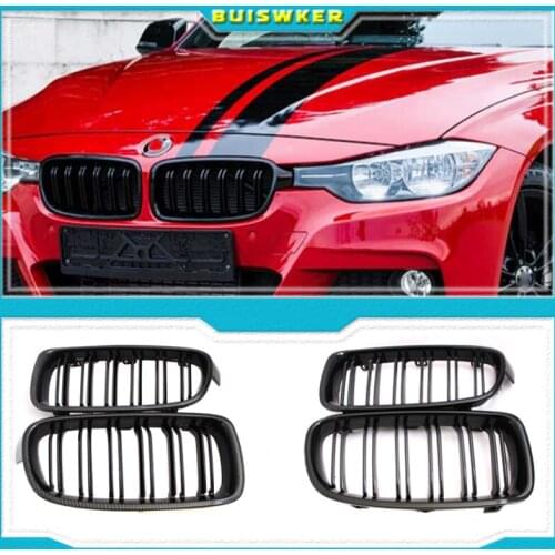 1Pair Gloss Black Front Grille/Grilles Kidney For BMW 3-Series F30 F31 F35 2012-2017 Car Styling
