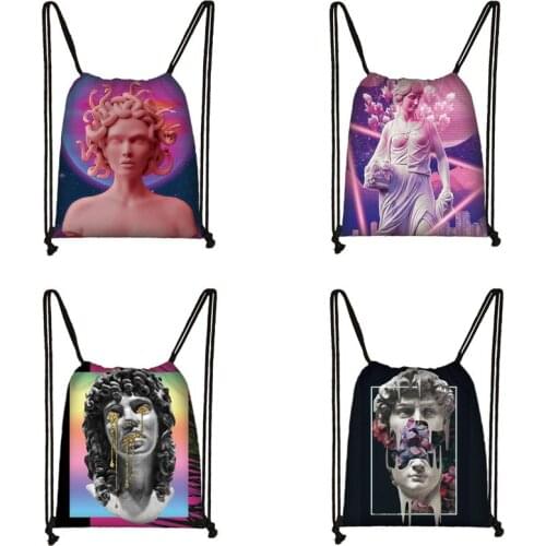 Medusa Backpack Women Travel Bag David Michelangelo high-capacity Daily commuter pack Soft Rucksack Teenager Holder Bookbag
