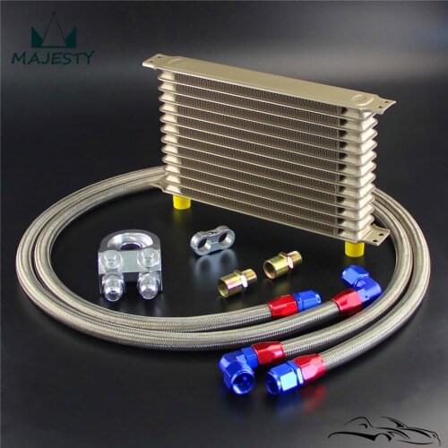 Champagne AN10 Trust Oil Cooler 13 Row +3/4*16 & M20*1.5 Filter Adapter Hose Kit