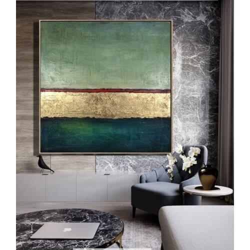 Modern Abstract Painting On Canvas Gold Abstract Painting GoldLeaf Simple Abstract Art Minimal Abstract Art Huge Wall Art