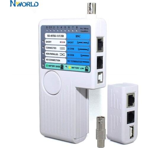 4 In 1 Lan Tester Network Cable Tester UTP/RJ45/RJ11/USB/BNC LAN Cable Cat6 Cat5 Cable Tracker Network Tools Wire Tracker