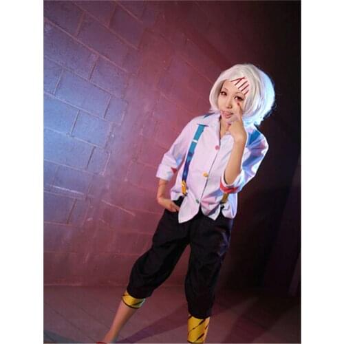 Tokyo Ghoul Costume Juuzou Suzuya Tokyo Guru cosplay anime full set outfits 5 in 1 shirts+pants+braces+leg guard+ red slipper