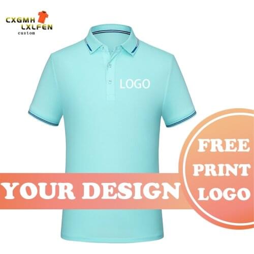 In summer, both men and women can wear 8-color POLO shirts, customized LOGO casual lapel short-sleeved with DIY brand text