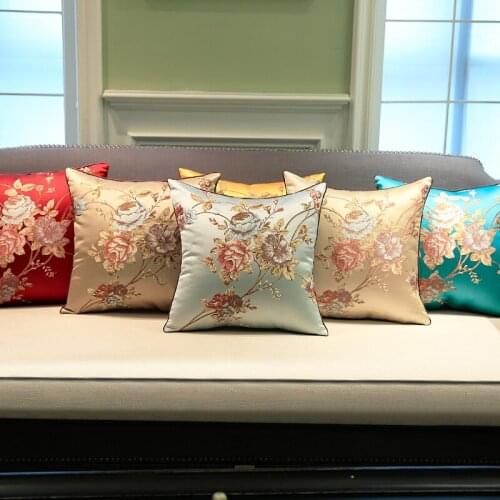 Vintage Flowers Cushion Cover European Retro Embroidery Jacquard Flowers Art Cushion Cover Home Sofa Party Wedding Pillow Case