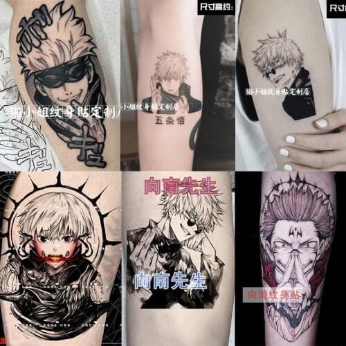 Anime Jujutsu Kaisen Tattoo Stickers Itadori Yuji Gojo Satoru Cosplay DIY Waterproof Tattoo Stickers Prop