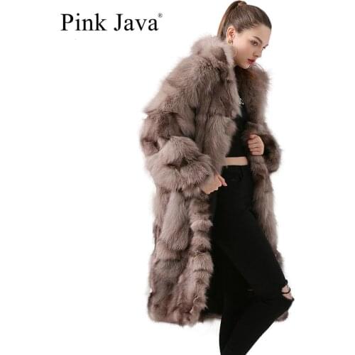 Ppink java QC19036 real fur coat women winter fashion jacket long coat real fox fur fur coat new available hot sale