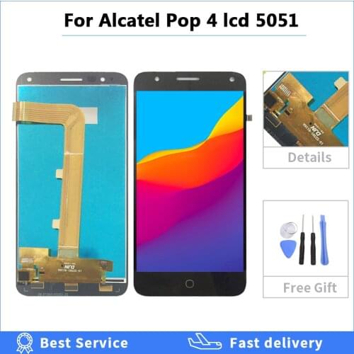 LCD Display For Alcatel Pop 4 5051 5051D 5051X 5051J 5051M OT5051 OT5051D OT5051X LCD Display With Touch Sensor Assembly 5 inch