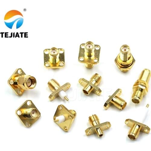 1PCS SMA KF-JFD-KFD 2/4 Hole Flange Square Connector Rhombic Female Base Adapter Waterproof Ring