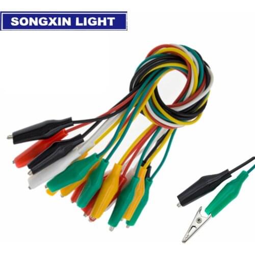 10pcs Alligator Clips Electrical DIY Test Leads Alligator Double-ended Crocodile Clips Roach Clip Test Jumper Wire 46CM