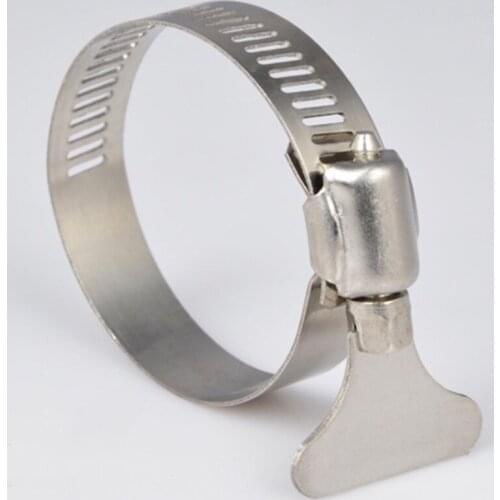 10x Clip Stainless Hose Clamps Clip Strap with Swivel Key Handle 0.6mm Thick 12mm wide Dia.72-95mm SUS304 Collar