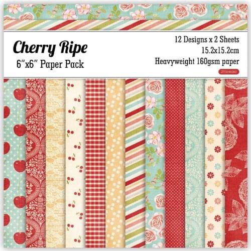 24Pcs/Lot Cherry Retro Material Papers DIY Scrapbooking Album Diary Gift Decorative Paper Scrapbooking Paper
