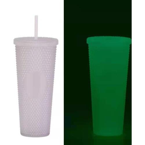 24oz 710ml double wall Sippy tumbler Pineapple cup glow in the dark durian cup for Halloween tumblers