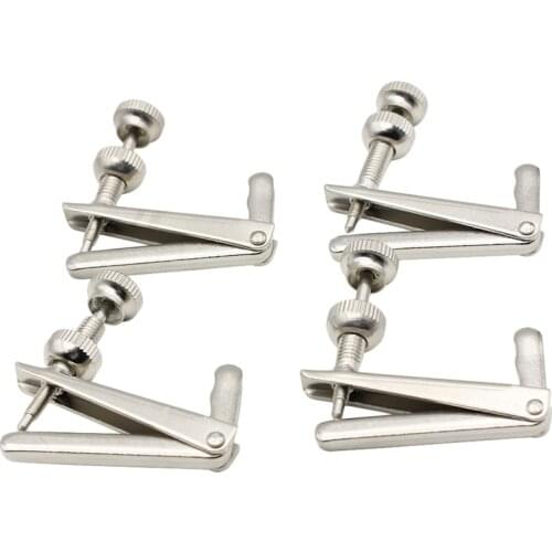 4 Pcs 3/4-4/4 Silver Cello Fine Tuner Fiddle String Adjuster Accessories Parts Free Shipping