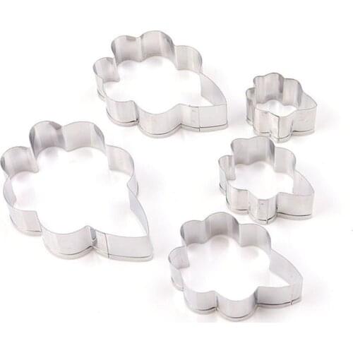 5 Pcs Cake Mold Decorative Fondant Molds Flower Petal Biscuit Cookies Cutter Mould DIY Decorating Accessories Bakeware 2021