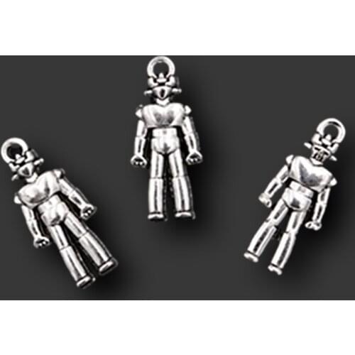 WKOUD 6pcs Silver Color 3D Future Warrior Charm Alloy Pendants Necklace Bracelet DIY Metal Jewelry Handmade A1436