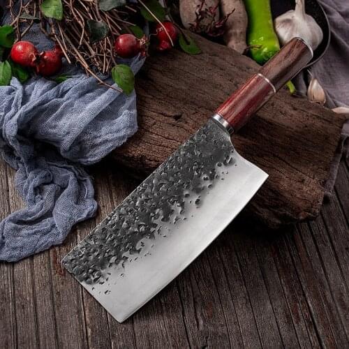 9Cr18mov Kitchen Knife High Carbon Steel Handmade Chef Knives Forged Blade Cleaver Knife 58HRC Super Sharp Cooking Kitchen Knife