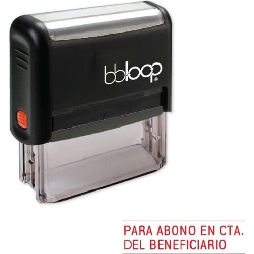 BBloop Spanish Language "PARA ABONO EN CTA.DEL BENEFICIARIO" Self-Inking Stamp, Rectangular, Laser Engraved, RED